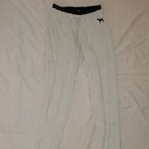 Vs pink sweat pants with black waistband
